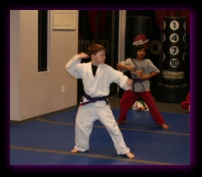 Performing his long form (kata)